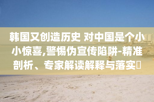 韓國又創(chuàng)造歷史 對中國是個小小驚喜,警惕偽宣傳陷阱-精準(zhǔn)剖析、專家解讀解釋與落實?