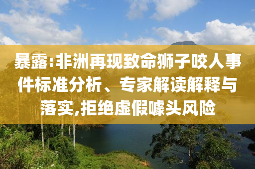 暴露:非洲再現(xiàn)致命獅子咬人事件標(biāo)準(zhǔn)分析、專家解讀解釋與落實(shí),拒絕虛假噱頭風(fēng)險(xiǎn)