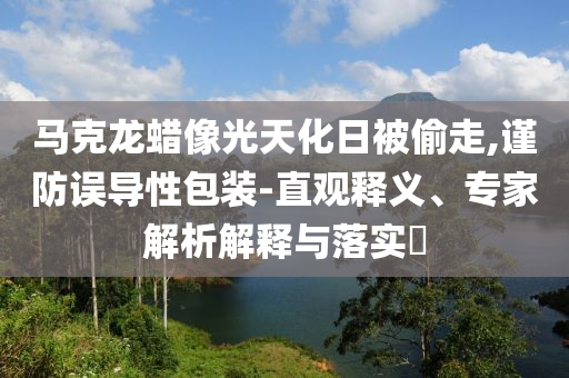 馬克龍蠟像光天化日被偷走,謹(jǐn)防誤導(dǎo)性包裝-直觀釋義、專(zhuān)家解析解釋與落實(shí)?