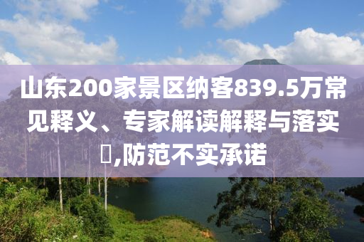 山東200家景區(qū)納客839.5萬常見釋義、專家解讀解釋與落實(shí)?,防范不實(shí)承諾
