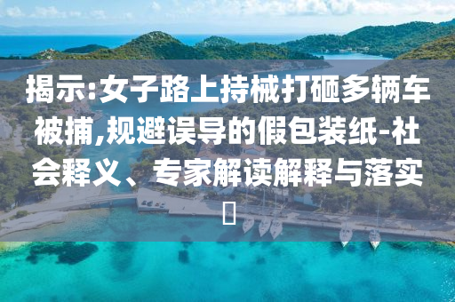 揭示:女子路上持械打砸多輛車被捕,規(guī)避誤導(dǎo)的假包裝紙-社會釋義、專家解讀解釋與落實?