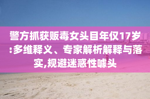 警方抓獲販毒女頭目年僅17歲:多維釋義、專家解析解釋與落實(shí),規(guī)避迷惑性噱頭