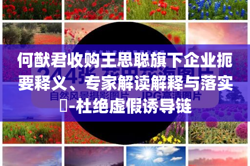 何猷君收購(gòu)?fù)跛悸斊煜缕髽I(yè)扼要釋義、專家解讀解釋與落實(shí)?-杜絕虛假誘導(dǎo)鏈