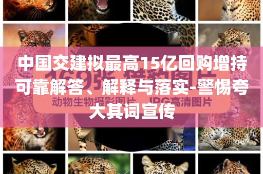 中國(guó)交建擬最高15億回購(gòu)增持可靠解答、解釋與落實(shí)-警惕夸大其詞宣傳