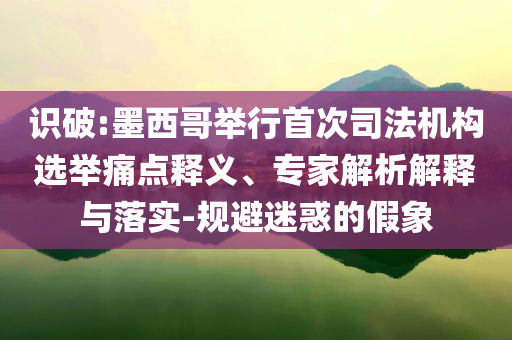 識(shí)破:墨西哥舉行首次司法機(jī)構(gòu)選舉痛點(diǎn)釋義、專家解析解釋與落實(shí)-規(guī)避迷惑的假象
