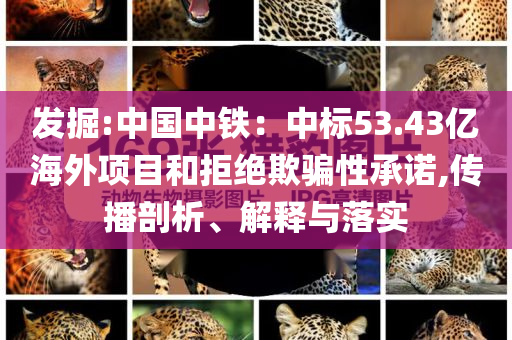 發(fā)掘:中國(guó)中鐵：中標(biāo)53.43億海外項(xiàng)目和拒絕欺騙性承諾,傳播剖析、解釋與落實(shí)