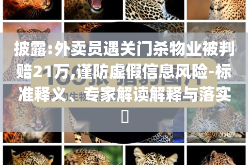 披露:外賣員遇關(guān)門殺物業(yè)被判賠21萬,謹(jǐn)防虛假信息風(fēng)險(xiǎn)-標(biāo)準(zhǔn)釋義、專家解讀解釋與落實(shí)?