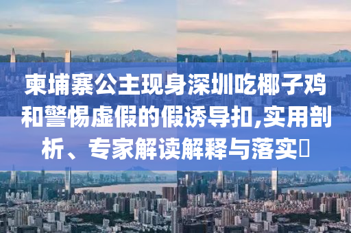 柬埔寨公主現(xiàn)身深圳吃椰子雞和警惕虛假的假誘導(dǎo)扣,實用剖析、專家解讀解釋與落實?
