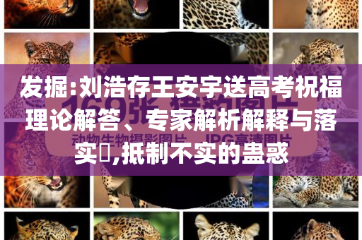 發(fā)掘:劉浩存王安宇送高考祝福理論解答、專家解析解釋與落實?,抵制不實的蠱惑