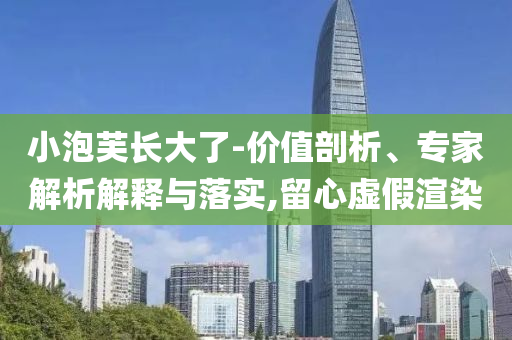 小泡芙長(zhǎng)大了-價(jià)值剖析、專(zhuān)家解析解釋與落實(shí),留心虛假渲染