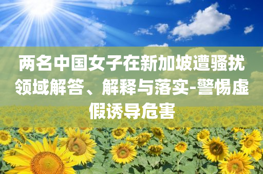 兩名中國女子在新加坡遭騷擾領域解答、解釋與落實-警惕虛假誘導危害