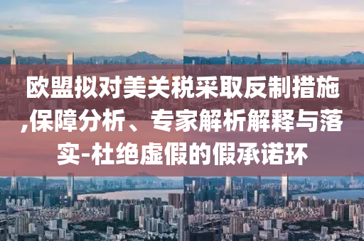 歐盟擬對美關稅采取反制措施,保障分析、專家解析解釋與落實-杜絕虛假的假承諾環(huán)