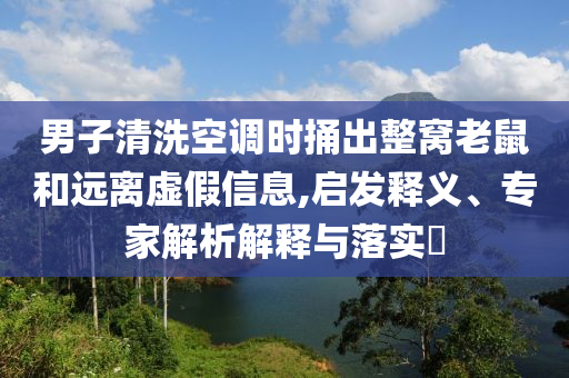 男子清洗空調(diào)時(shí)捅出整窩老鼠和遠(yuǎn)離虛假信息,啟發(fā)釋義、專家解析解釋與落實(shí)?