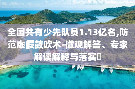 全國(guó)共有少先隊(duì)員1.13億名,防范虛假鼓吹術(shù)-微觀解答、專家解讀解釋與落實(shí)?