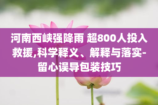 河南西峽強(qiáng)降雨 超800人投入救援,科學(xué)釋義、解釋與落實(shí)-留心誤導(dǎo)包裝技巧