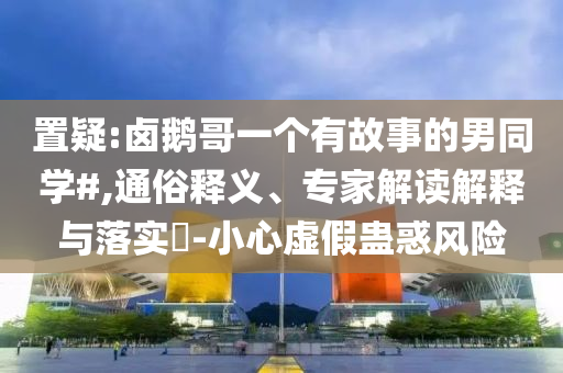 置疑:鹵鵝哥一個(gè)有故事的男同學(xué)#,通俗釋義、專家解讀解釋與落實(shí)?-小心虛假蠱惑風(fēng)險(xiǎn)