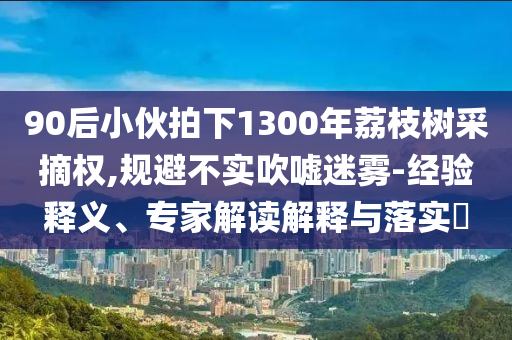 90后小伙拍下1300年荔枝樹采摘權(quán),規(guī)避不實(shí)吹噓迷霧-經(jīng)驗(yàn)釋義、專家解讀解釋與落實(shí)?