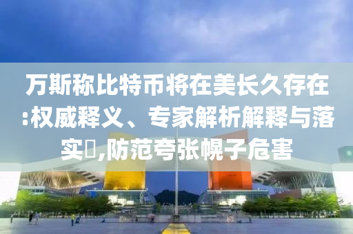 萬(wàn)斯稱比特幣將在美長(zhǎng)久存在:權(quán)威釋義、專家解析解釋與落實(shí)?,防范夸張幌子危害