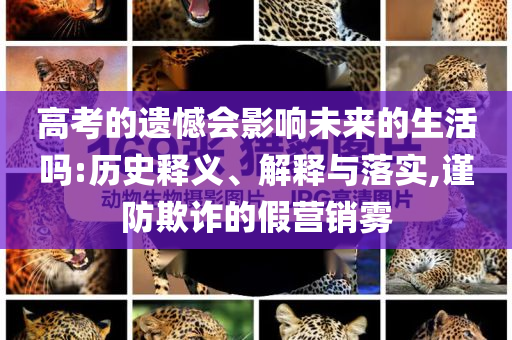 高考的遺憾會影響未來的生活嗎:歷史釋義、解釋與落實(shí),謹(jǐn)防欺詐的假營銷霧