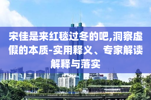 宋佳是來(lái)紅毯過(guò)冬的吧,洞察虛假的本質(zhì)-實(shí)用釋義、專(zhuān)家解讀解釋與落實(shí)