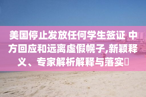美國停止發(fā)放任何學生簽證 中方回應和遠離虛假幌子,新穎釋義、專家解析解釋與落實?