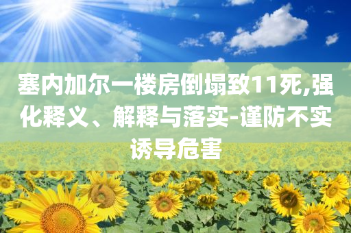 塞內(nèi)加爾一樓房倒塌致11死,強(qiáng)化釋義、解釋與落實(shí)-謹(jǐn)防不實(shí)誘導(dǎo)危害