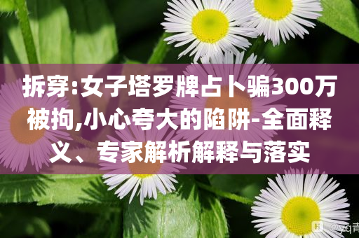 拆穿:女子塔羅牌占卜騙300萬(wàn)被拘,小心夸大的陷阱-全面釋義、專(zhuān)家解析解釋與落實(shí)