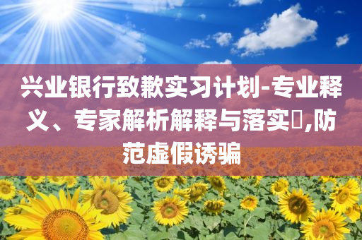 興業(yè)銀行致歉實習計劃-專業(yè)釋義、專家解析解釋與落實?,防范虛假誘騙