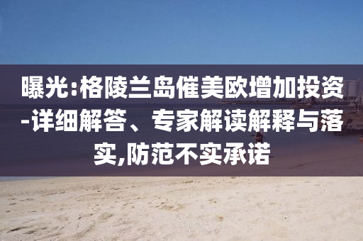 曝光:格陵蘭島催美歐增加投資-詳細(xì)解答、專家解讀解釋與落實(shí),防范不實(shí)承諾