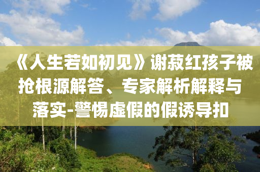 《人生若如初見(jiàn)》謝菽紅孩子被搶根源解答、專(zhuān)家解析解釋與落實(shí)-警惕虛假的假誘導(dǎo)扣