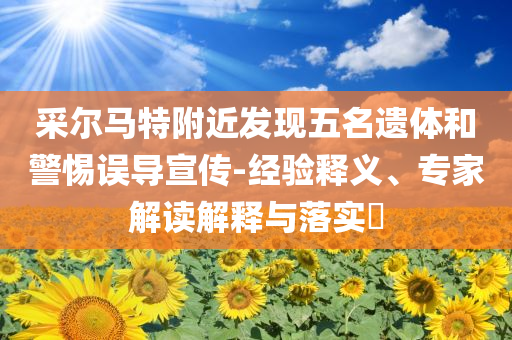 采爾馬特附近發(fā)現(xiàn)五名遺體和警惕誤導宣傳-經(jīng)驗釋義、專家解讀解釋與落實?