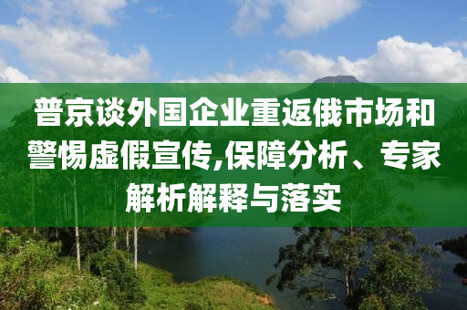 普京談外國企業(yè)重返俄市場和警惕虛假宣傳,保障分析、專家解析解釋與落實(shí)