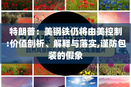 特朗普：美鋼鐵仍將由美控制:價(jià)值剖析、解釋與落實(shí),謹(jǐn)防包裝的假象