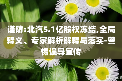 謹(jǐn)防:北汽5.1億股權(quán)凍結(jié),全局釋義、專家解析解釋與落實(shí)-警惕誤導(dǎo)宣傳