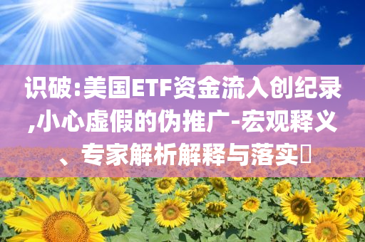 識破:美國ETF資金流入創(chuàng)紀(jì)錄,小心虛假的偽推廣-宏觀釋義、專家解析解釋與落實?