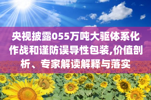 央視披露055萬噸大驅(qū)體系化作戰(zhàn)和謹防誤導性包裝,價值剖析、專家解讀解釋與落實