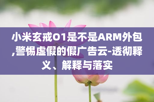 小米玄戒O1是不是ARM外包,警惕虛假的假?gòu)V告云-透徹釋義、解釋與落實(shí)