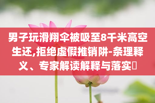 男子玩滑翔傘被吸至8千米高空生還,拒絕虛假推銷阱-條理釋義、專家解讀解釋與落實?
