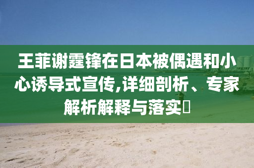 王菲謝霆鋒在日本被偶遇和小心誘導式宣傳,詳細剖析、專家解析解釋與落實?