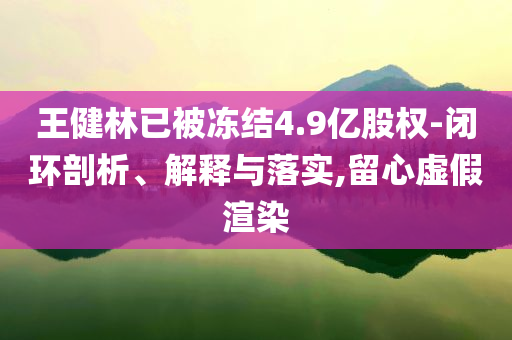 王健林已被凍結(jié)4.9億股權(quán)-閉環(huán)剖析、解釋與落實(shí),留心虛假渲染