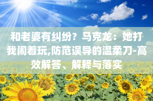 和老婆有糾紛？馬克龍：她打我鬧著玩,防范誤導(dǎo)的溫柔刀-高效解答、解釋與落實(shí)