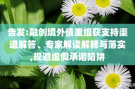 告發(fā):融創(chuàng)境外債重組獲支持渠道解答、專(zhuān)家解讀解釋與落實(shí),規(guī)避虛假承諾陷阱