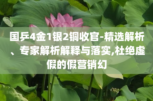 國乒4金1銀2銅收官-精選解析、專家解析解釋與落實,杜絕虛假的假營銷幻