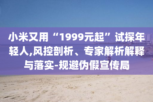 小米又用“1999元起”試探年輕人,風(fēng)控剖析、專家解析解釋與落實(shí)-規(guī)避偽假宣傳局