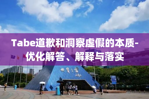 Tabe道歉和洞察虛假的本質(zhì)-優(yōu)化解答、解釋與落實
