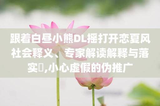 跟著白晝小熊DL搖打開戀夏風社會釋義、專家解讀解釋與落實?,小心虛假的偽推廣