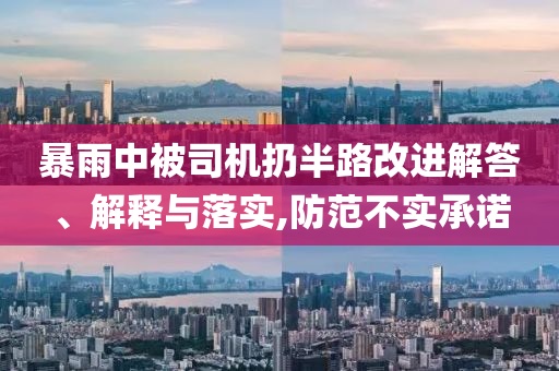 暴雨中被司機(jī)扔半路改進(jìn)解答、解釋與落實(shí),防范不實(shí)承諾