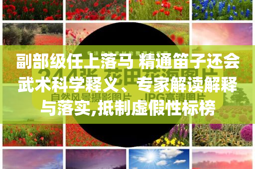 副部級任上落馬 精通笛子還會武術科學釋義、專家解讀解釋與落實,抵制虛假性標榜