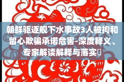 朝鮮驅(qū)逐艦下水事故3人被拘和留心欺騙承諾危害-深度釋義、專(zhuān)家解讀解釋與落實(shí)?