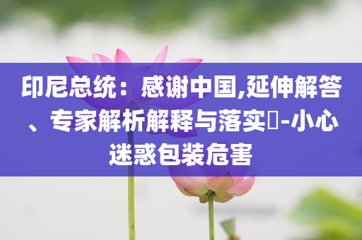 印尼總統(tǒng)：感謝中國,延伸解答、專家解析解釋與落實?-小心迷惑包裝危害
